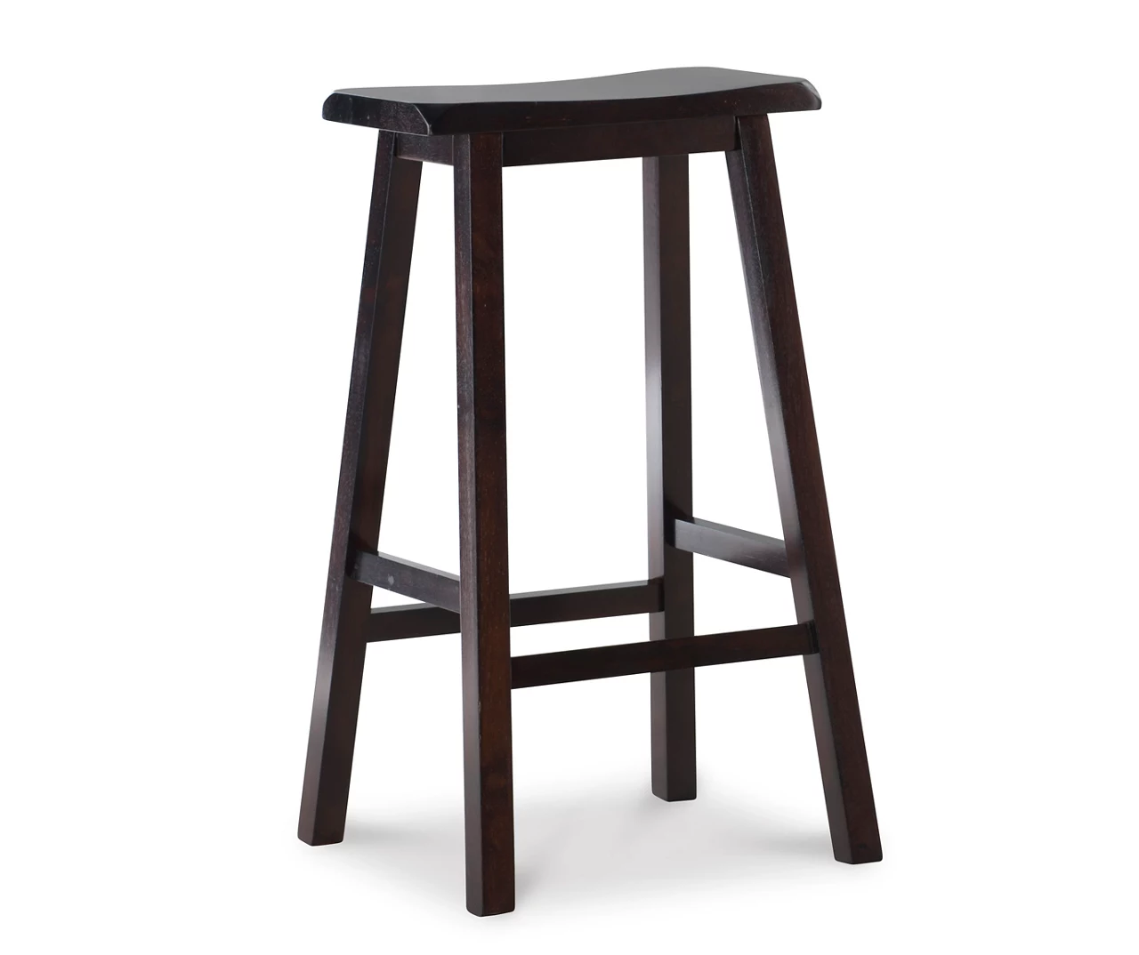 Maury 29" Dark Brown Wooden Saddle Stool 3 Maury 29" Dark Brown Wooden Saddle Stool