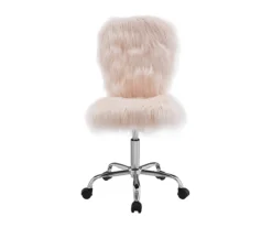 Comfort Home Blush Pink Faux Fur Swivel Chair 9 Comfort Home Blush Pink Faux Fur Swivel Chair -Home Furniture 810543388 3