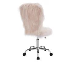 Comfort Home Blush Pink Faux Fur Swivel Chair 10 Comfort Home Blush Pink Faux Fur Swivel Chair -Home Furniture 810543388 4