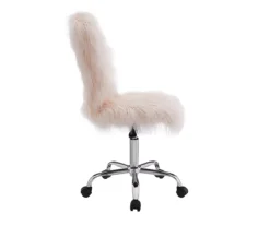 Comfort Home Blush Pink Faux Fur Swivel Chair 11 Comfort Home Blush Pink Faux Fur Swivel Chair -Home Furniture 810543388 5