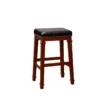 Clark Dark Cherry & Black Upholstered Faux Leather Backless Bar Stool -Home Furniture 810543402 1