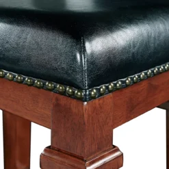 Clark Dark Cherry & Black Upholstered Faux Leather Backless Bar Stool -Home Furniture 810543402 3