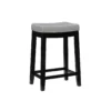Brooke Gray & Black Faux Leather Backless Padded Counter Stool -Home Furniture 810543418 1