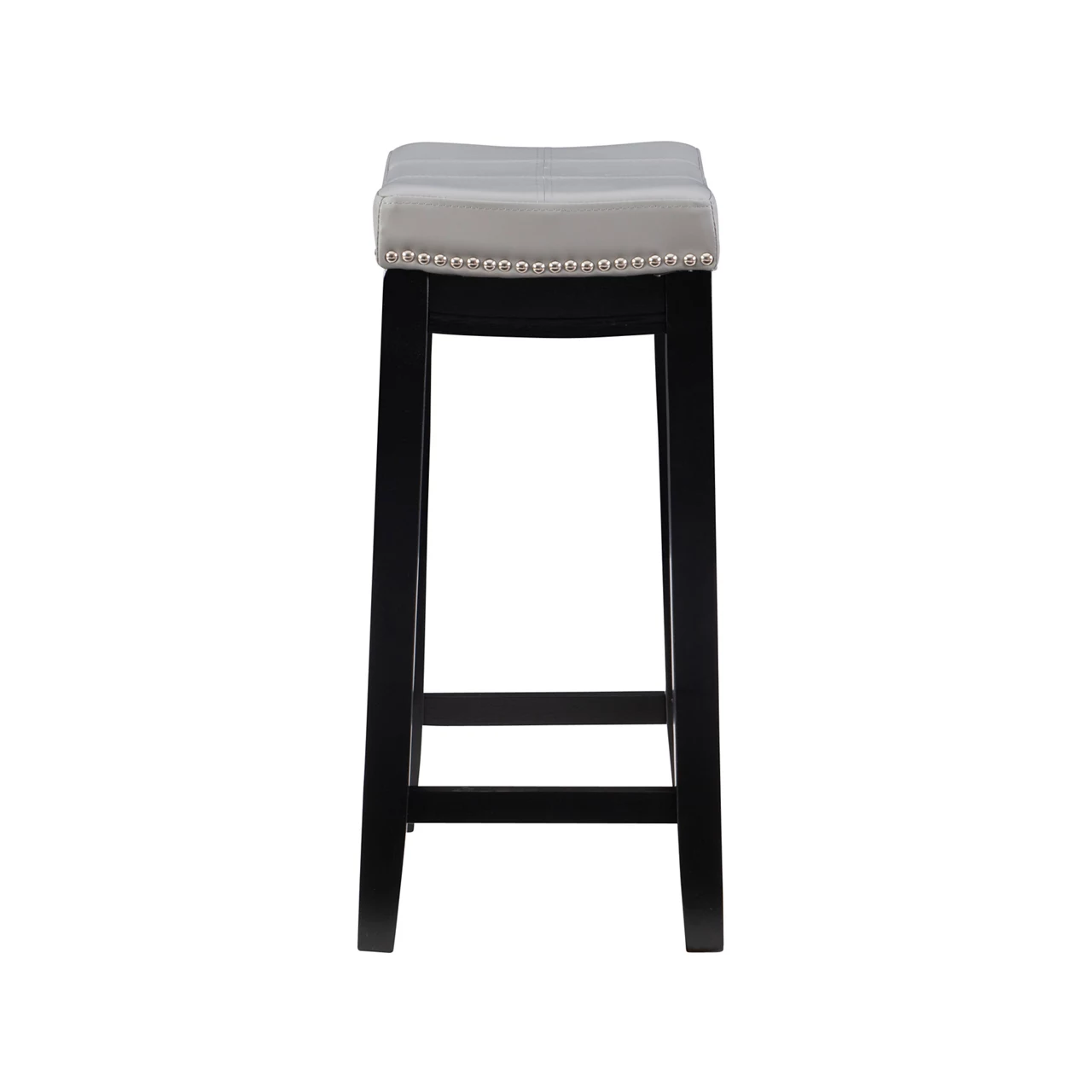 Brooke Gray & Black Faux Leather Backless Padded Counter Stool 8 Brooke Gray & Black Faux Leather Backless Padded Counter Stool - Image 6