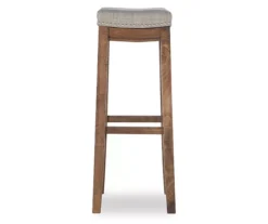 Brooke Gray & Rustic Brown Backless Nailhead Bar Stool -Home Furniture 810543424 4