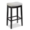 Brooke Gray & Black Faux Leather Backless Padded Bar Stool -Home Furniture 810543425 1