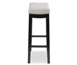 Brooke Gray & Black Faux Leather Backless Padded Bar Stool -Home Furniture 810543425 4