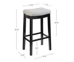 Brooke Gray & Black Faux Leather Backless Padded Bar Stool -Home Furniture 810543425 A8