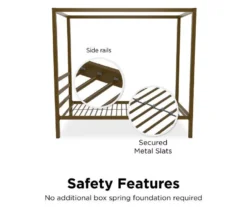 DHP Cara Metal Canopy Bed -Home Furniture 810543729 2