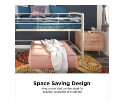 DHP Kaden Gray Junior Twin Loft Bed With Storage Steps -Home Furniture 810543776 2