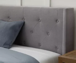 Isabelle Stone Upholstered Twin Wingback Bed -Home Furniture 810547604 810547608 810547627 810547612 4