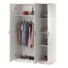 Ivory Oak 3-Door Storage Wardrobe 1 Ivory Oak 3-Door Storage Wardrobe -Home Furniture 810561398 4