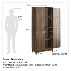 Seven Hills Columbia Walnut 2-Door Storage Cabinet 17 Seven Hills Columbia Walnut 2-Door Storage Cabinet -Home Furniture 810563167 71