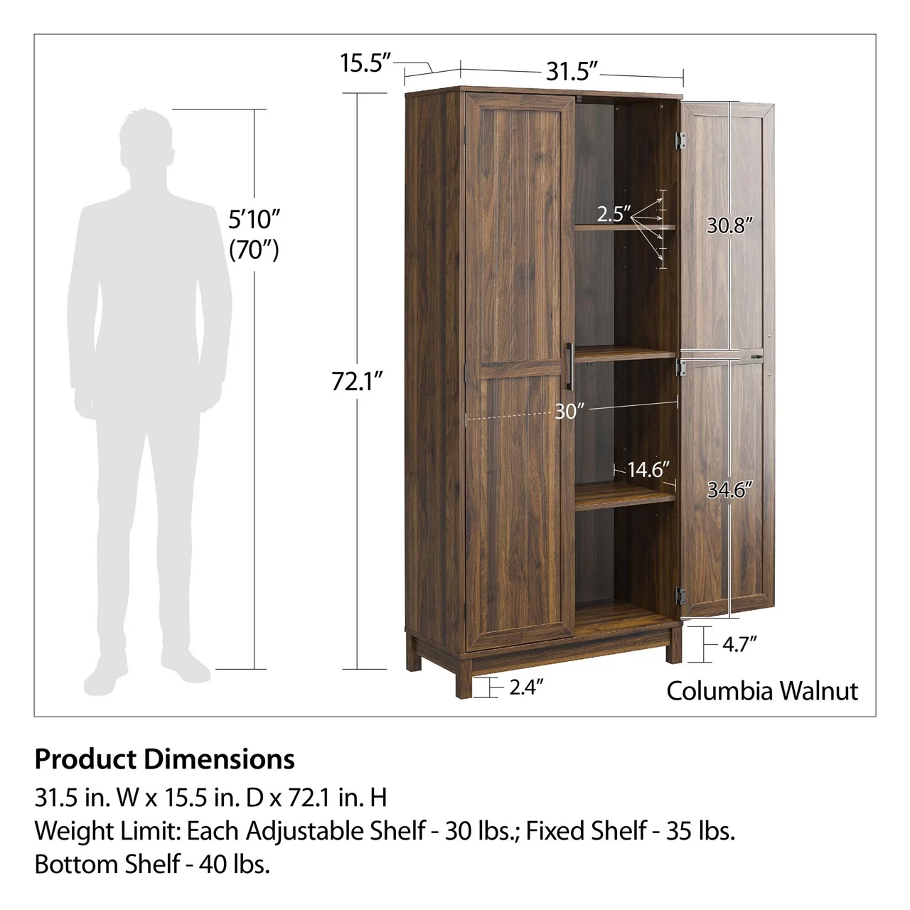Seven Hills Columbia Walnut 2-Door Storage Cabinet 10 Seven Hills Columbia Walnut 2-Door Storage Cabinet - Image 8