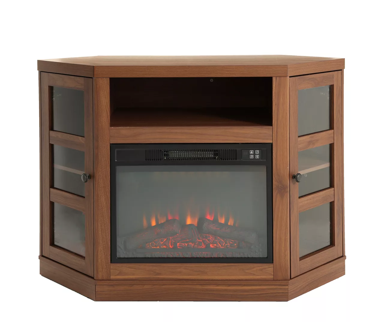 48" Brown Corner Electric Fireplace Console 3 48" Brown Corner Electric Fireplace Console