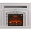 62" Grand White Faux Marble Electric Fireplace -Home Furniture 810570728 1