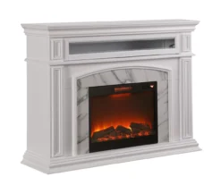 62" Grand White Faux Marble Electric Fireplace 7 62" Grand White Faux Marble Electric Fireplace -Home Furniture 810570728 2