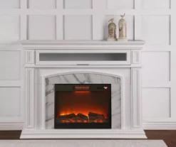 62" Grand White Faux Marble Electric Fireplace 8 62" Grand White Faux Marble Electric Fireplace -Home Furniture 810570728 3