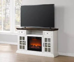 60" White 2-Tone Electric Fireplace Console -Home Furniture 810570730 3