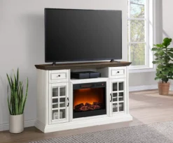60" White 2-Tone Electric Fireplace Console -Home Furniture 810570730 41