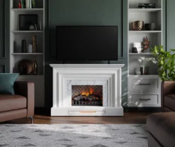 53.5" White Marble Petite Grand Electric Fireplace 8 53.5" White Marble Petite Grand Electric Fireplace -Home Furniture 810570829 3