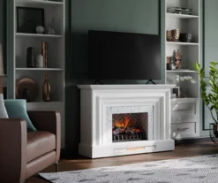 53.5" White Marble Petite Grand Electric Fireplace 9 53.5" White Marble Petite Grand Electric Fireplace -Home Furniture 810570829 4