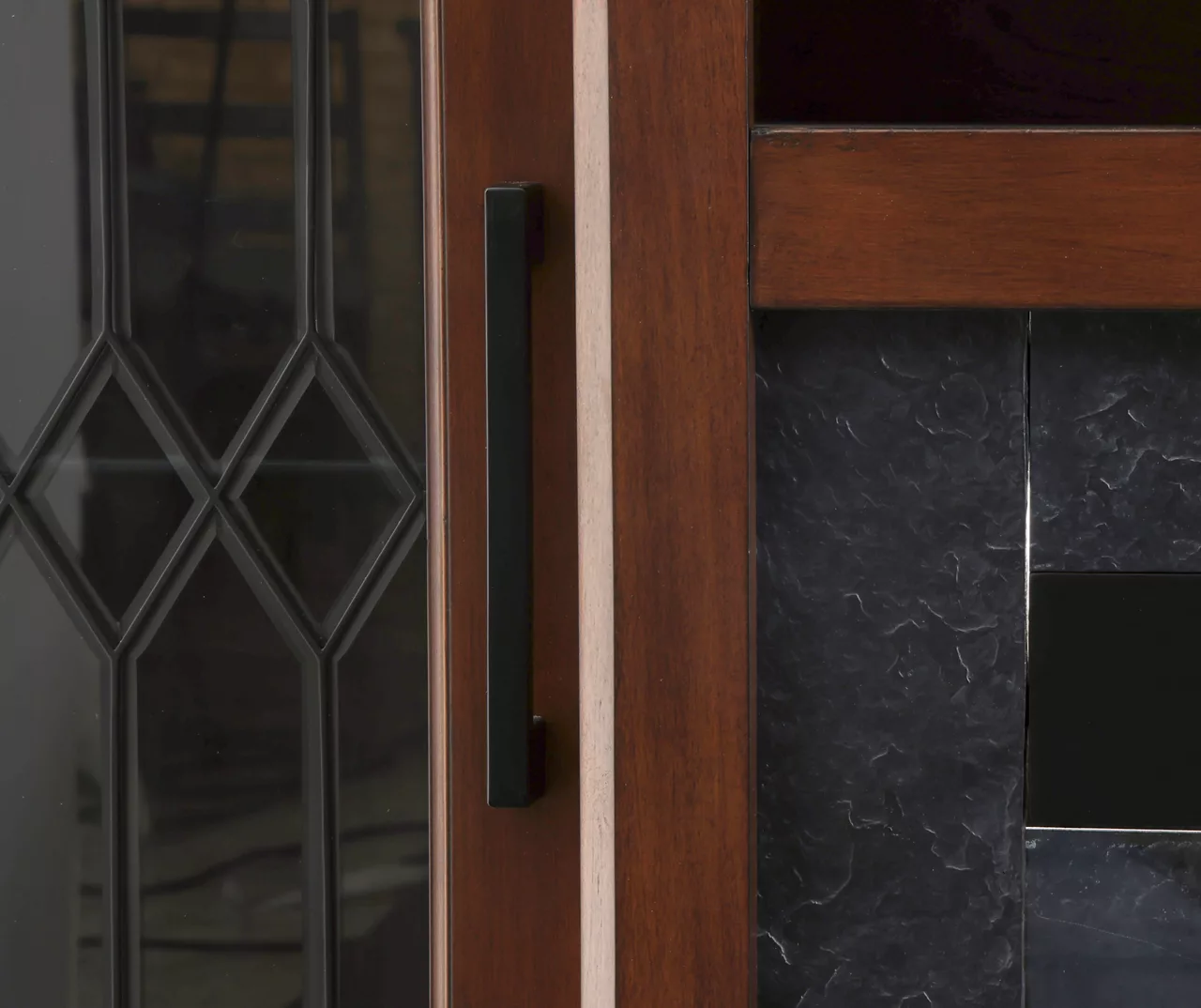 66" Heirloom Cherry Electric Fireplace Console 7 66" Heirloom Cherry Electric Fireplace Console - Image 5