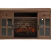 54" Walnut Glass Door Electric Fireplace Console