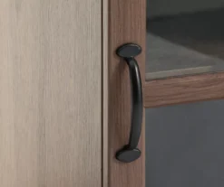 54" Walnut Glass Door Electric Fireplace Console -Home Furniture 810571210 2