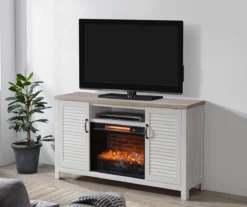 54" 2-Tone Shutter Door Electric Fireplace Console -Home Furniture 810571321 A8 02