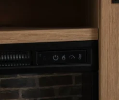 60" Light Brown Oak Barn Door Melamine Electric Fireplace -Home Furniture 810571322 4