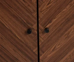 Walnut Chevron 2-Door Storage Cabinet 18 Walnut Chevron 2-Door Storage Cabinet -Home Furniture 810584249 3