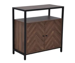 Walnut Chevron 2-Door Storage Cabinet 14 Walnut Chevron 2-Door Storage Cabinet -Home Furniture 810584249 A1