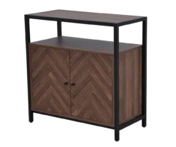 Walnut Chevron 2-Door Storage Cabinet 16 Walnut Chevron 2-Door Storage Cabinet -Home Furniture 810584249 A3