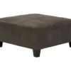 Navi Smoke Faux Leather Oversize Accent Ottoman -Home Furniture 810587441 1