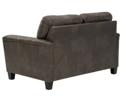 Navi Smoke Faux Leather Loveseat -Home Furniture 810587444 4