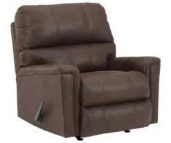 Navi Chestnut Faux Leather Rocker Recliner -Home Furniture 810587485 1