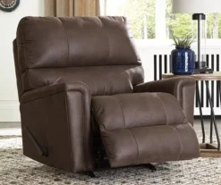 Navi Chestnut Faux Leather Rocker Recliner -Home Furniture 810587485 71