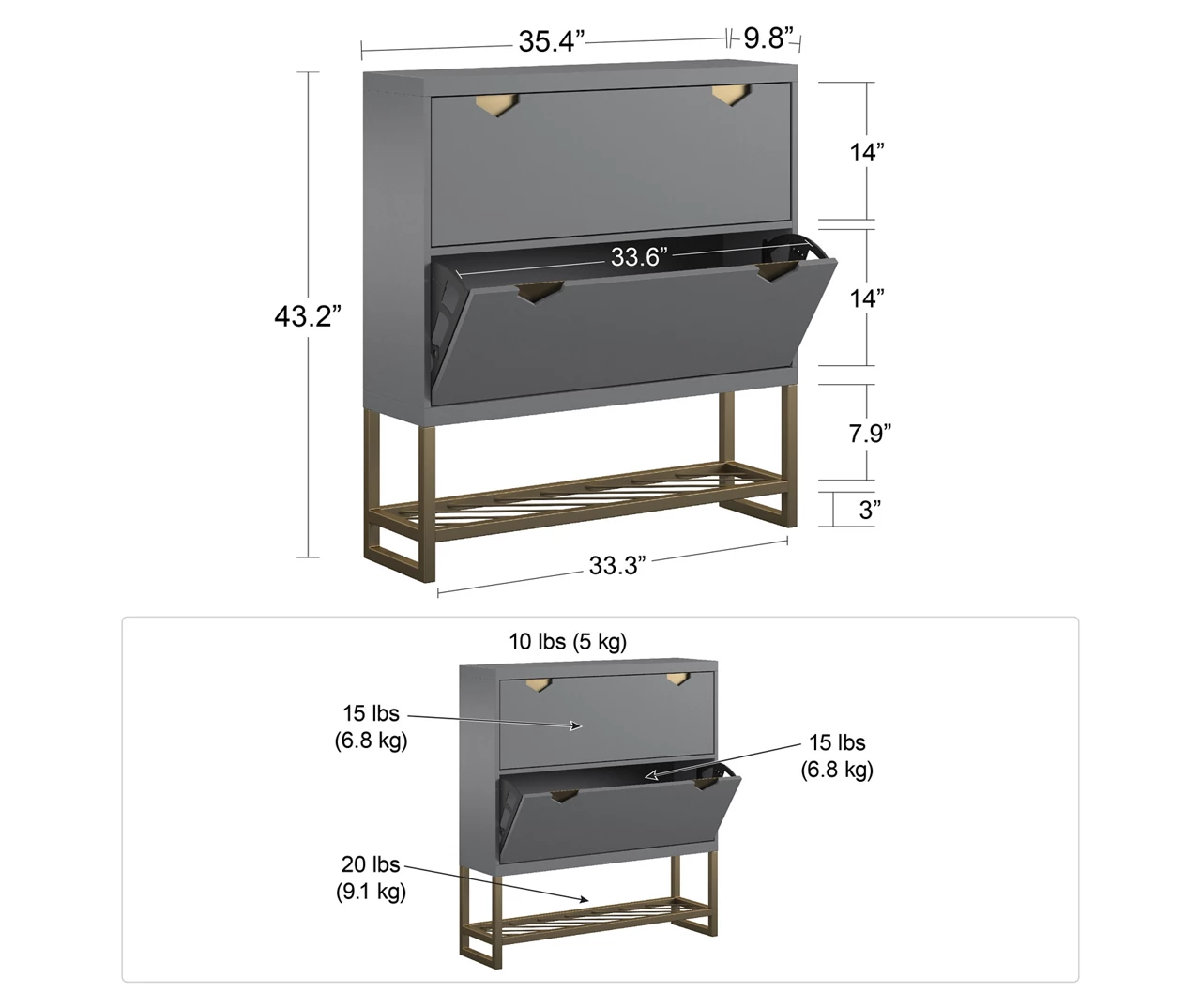 CosmoLiving Brielle Entryway Shoe Storage Cabinet 14 CosmoLiving Brielle Entryway Shoe Storage Cabinet - Image 12