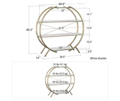 Amelia Faux Marble 4-Shelf Bookcase 11 Amelia Faux Marble 4-Shelf Bookcase -Home Furniture 810589033 2