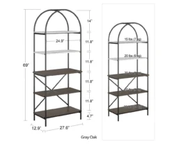 Vivinne Gray 5-Shelf Bookcase 11 Vivinne Gray 5-Shelf Bookcase -Home Furniture 810589034 1