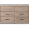 Senniberg Oak & Faux Calcutta 6-Drawer Dresser 1 Senniberg Oak & Faux Calcutta 6-Drawer Dresser -Home Furniture 810589299 1