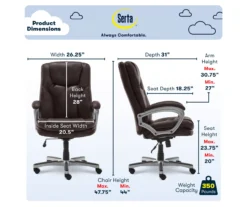 Benton Brown Big & Tall Faux Leather Executive Office Chair -Home Furniture 810590314 7