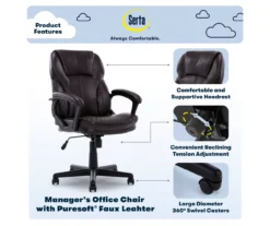 Mitchell Roasted Chestnut Vegan Leather Office Chair 21 Mitchell Roasted Chestnut Vegan Leather Office Chair -Home Furniture 810590318 7