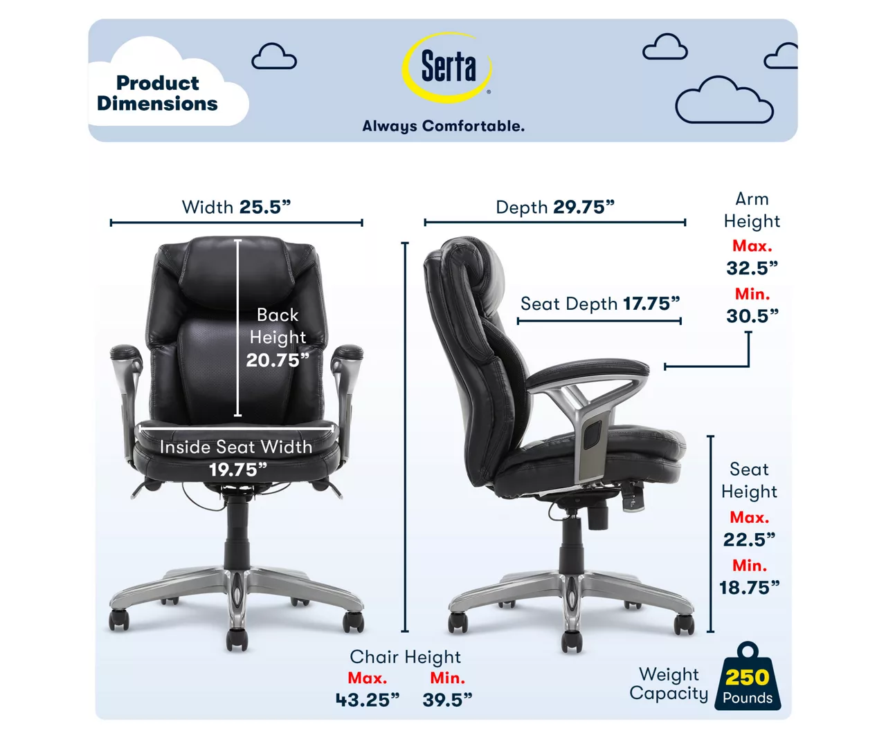 Anniston Black Bonded Leather Office Chair 7 Anniston Black Bonded Leather Office Chair - Image 5