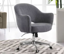 Valetta Gray Microfiber Office Chair -Home Furniture 810590379 2