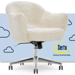 Valetta Cream Faux Fur Office Chair 21 Valetta Cream Faux Fur Office Chair -Home Furniture 810590414 11