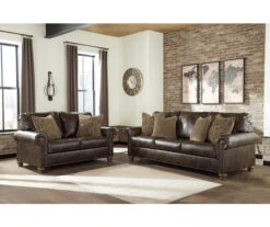 Nicorvo Coffee Faux Leather Sofa -Home Furniture 810594585 810594588 1