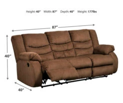 Tulen Chocolate Reclining Sofa -Home Furniture 810594622 4
