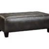 Nokomis Charcoal Faux Leather Oversize Accent Ottoman 2 Nokomis Charcoal Faux Leather Oversize Accent Ottoman -Home Furniture 810594650